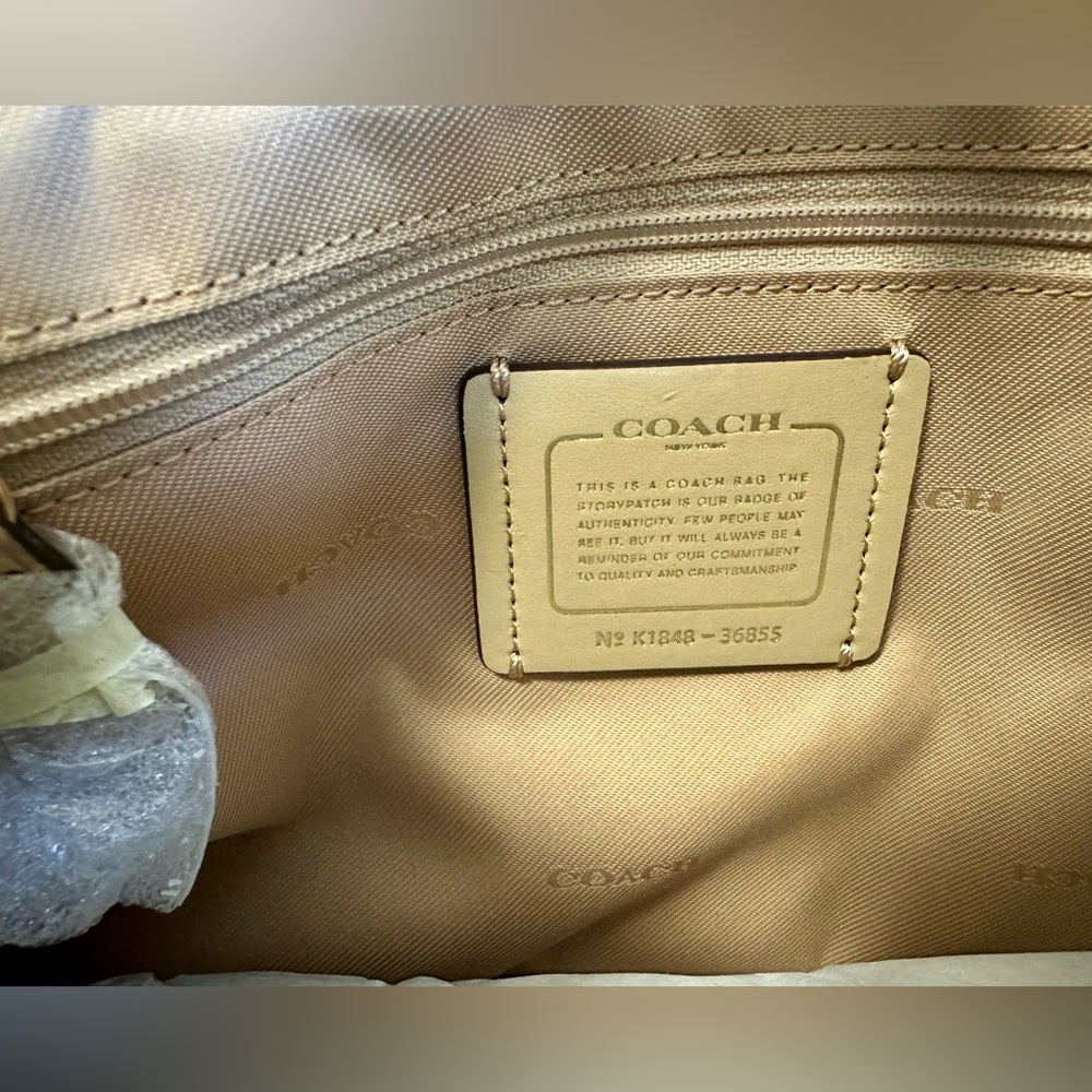 Coach Pebble Leather Eddie Shoulder Bag in Light Beechwood Color - Picture 7 of 14